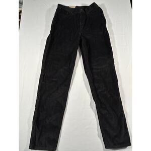 Levis High Waisted Mom Jeans Black Corduroy Pants Womens Size 27x30
